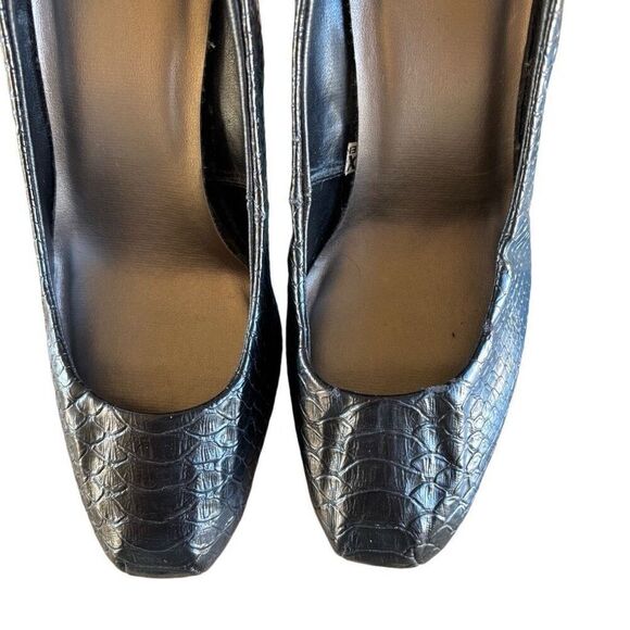 Mossimo Black Faux Animal Skin Stiletto Heels Square Toes Women’s Shoes Size 8 - Picture 5 of 8